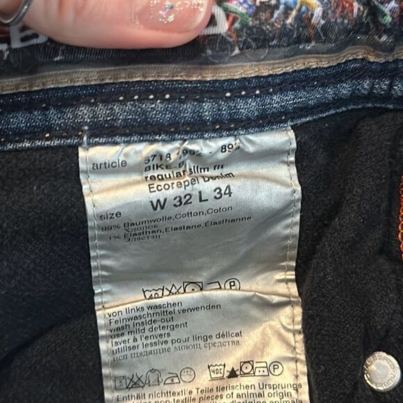 Alberto 'Bike' Regular Slim Fit Men's Blue Denim Jeans Size 32x34 Cycling Jeans - Picture 10 of 11